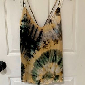 Women’s satin tie dye tank